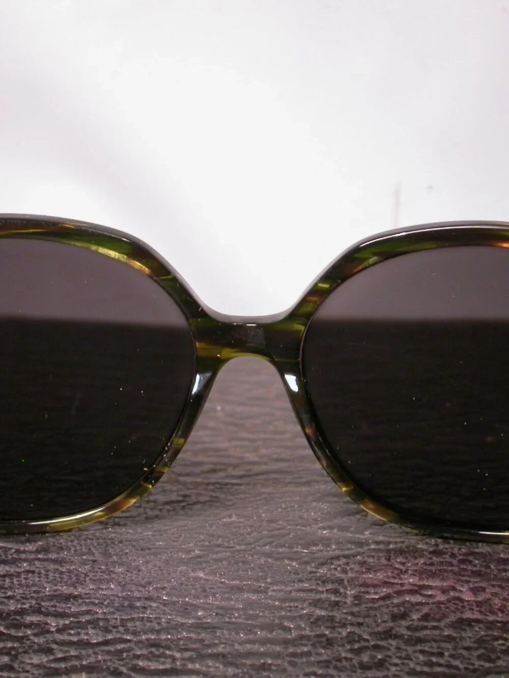 Tom Davies Green Tortoise Stripe Round Classic Sunglasses FRAME ONLY
